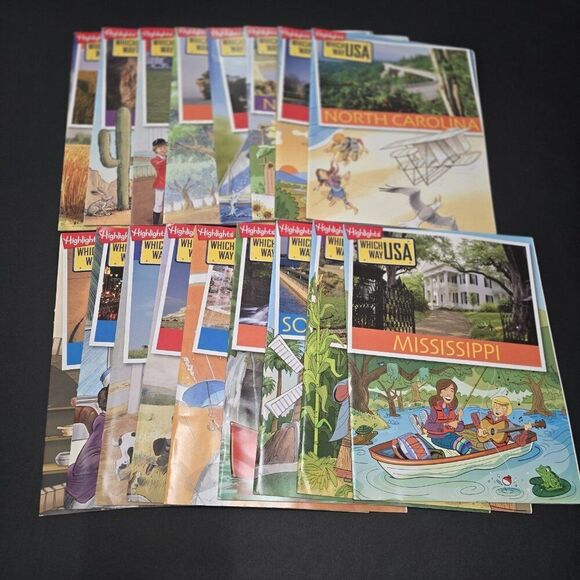 23 - Highlights Childrens Magazine STATE Which Way USA Puzzle Books - Picture 1 of 3